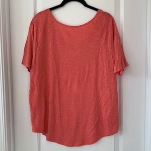 NWT LOU & GREY Pink 100% Cotton Dolman Short Sleeves Top Size Large